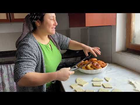 Mayalı pişi yaptık İneğimize saman doldurduk