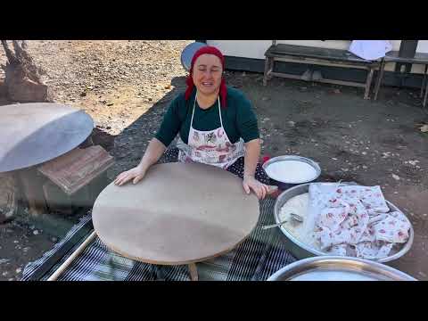 Yeni aldığım sac ve ekmek tahtasında yufka ekmek yapımı