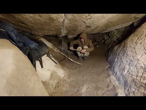 Winter Bushcraft Building a secret shelter for survival in