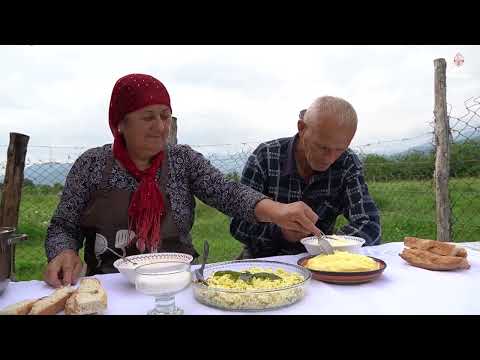 Azerbaijan Traditional Butter Cheese Making in Village