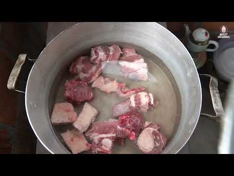 Special Azerbaijan Dish Recipe from Dough and Meat in the