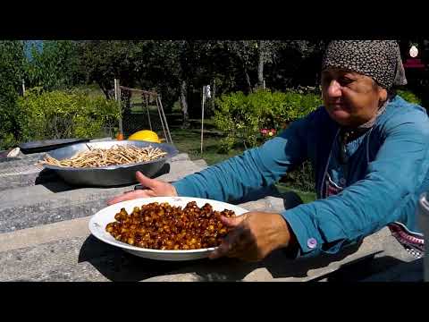 Harvesting HAZELNUTS Sweet Grandma Maked Traditional