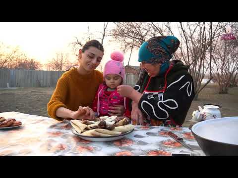 Grandma with Granddaughter making Sugar Donuts and Stuffed