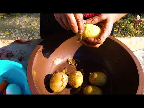 Grandma Making Pomegranate Bracelet Salad Pomegranate