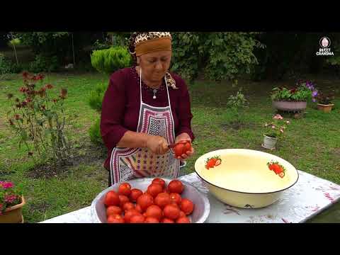 Harvesting Organic Eggplants Peppers Tomatoes Grandma and