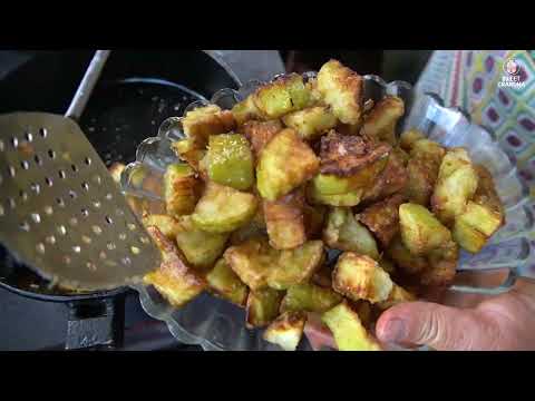 Sweet Grandma Cooking Village Style Eggplant in the