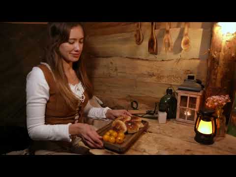 WINTER CAMP IN A WOODEN CABIN ALONE OFF GRID WITH MY CATS