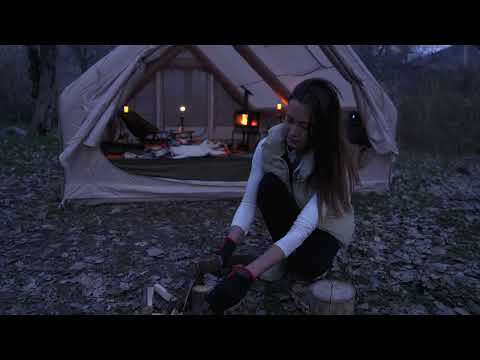 CAMPING WITH A LUXURY INFLATABLE TENT 24 HOURS BY THE RIVER