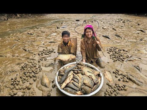 fishing skills in highland regions Draining the pond to