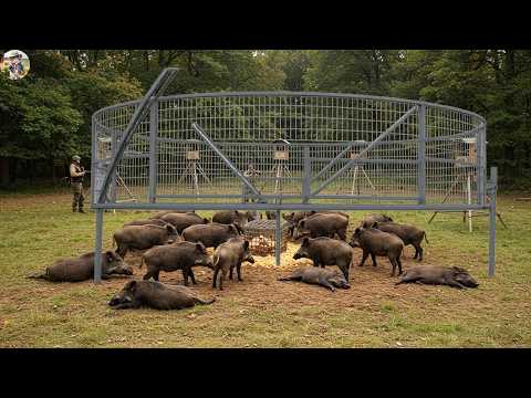 Hundreds of Wild Boars Attracted and Take Down by Skilled