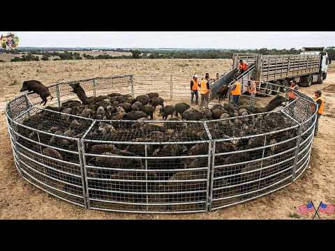 300 Wild Boars Were Headed for the Crops Then the Trap