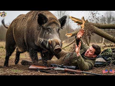 Tense Wild Boar Chase The Perfect Shot During A Rush Hunt