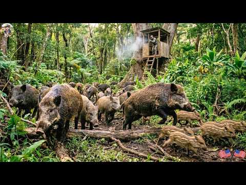How Do Hawaiian Hunters Destroy Wild Boar Dens in the