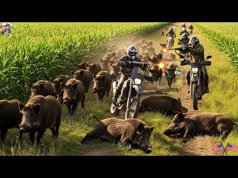 Too Dramatic Chasing Wild Boars With High Speed Motorcycles