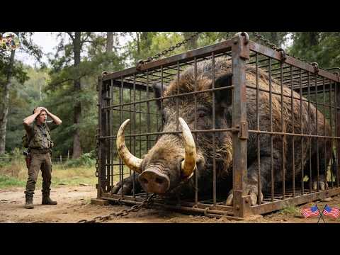 What Have I Caught Leader Of Wild Boar Herd Has Fallen Into