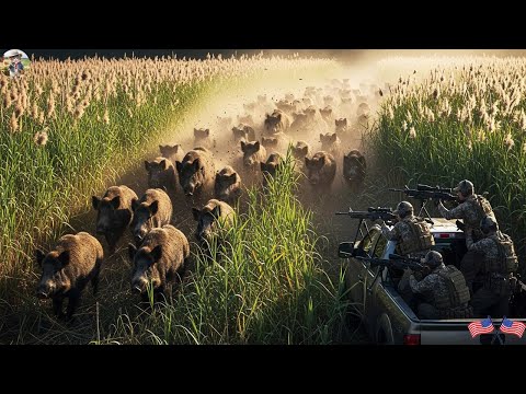 No Escape Farmers Ambush Wild Boars In Field With Heavy