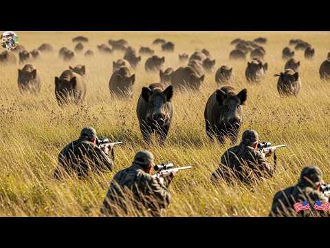 Ambush Wild Boars on Grassland Perfect Shots Unexpectedly
