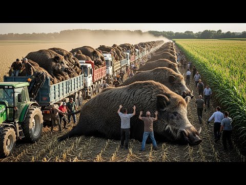 Massive Wild Boar Invasion Giant Wild Boar Attack Ever