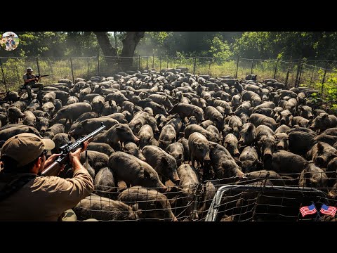 Wild Hogs Fell Into Traps Louisiana Farmer Take Down Them