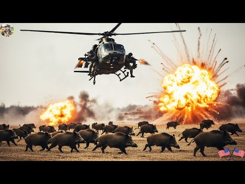 AMAZING HUNTER Takedown 700 Wild Boars in 40 Minutes Chase
