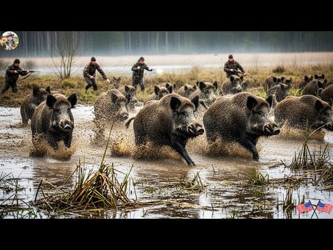 UNBELIEVABLE Wild Boars Hidden Deep In The Swamp And Their