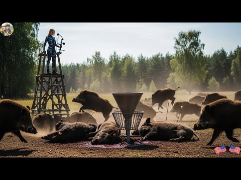 Arrow Cuts Through Wind and Rushes to Wild Boar Herd Female