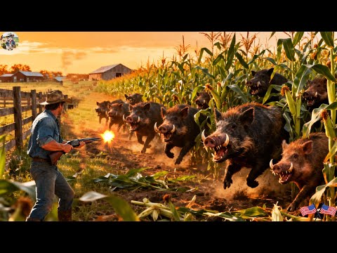 Heart Stopping Wild Boar Chase Hunters Battle for Survival