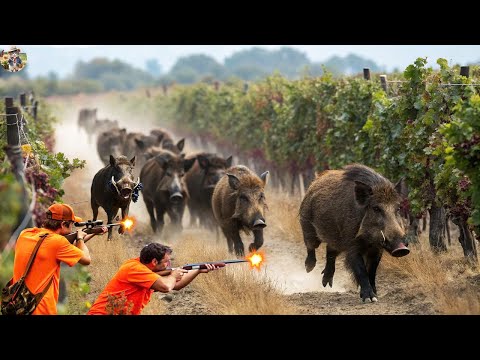 Horrifying Wild Boars Destroy Grape Farm and Escape French