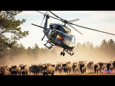 INTENSE Helicopters Chase Wild Boars With No Place To Hide