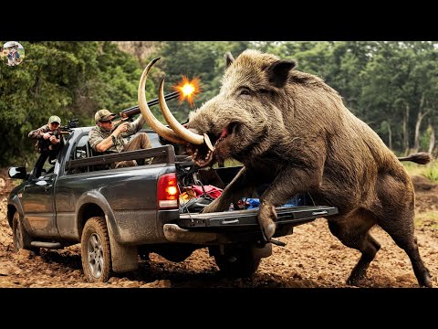 Ferocious Wild Boar Suddenly Attacks Hunters Unable to