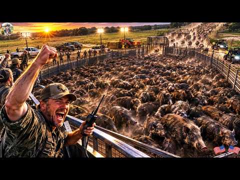 Massive Wild Boar Trap Captures Hundreds at Once Farmers