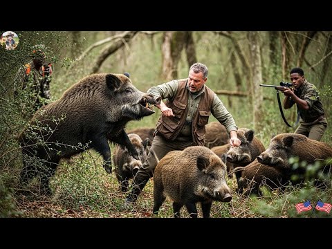 Ferocious Wild Boar Suddenly Attack Farmer Hunter Behind