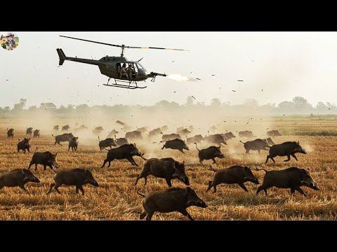 Battle in Sky of Texas Take Down Hundreds of Wild Boars in