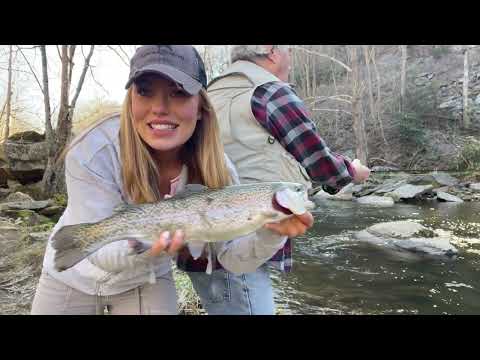 Dad Daughter Duo Catch MONSTER TROUT Cabin River Fishing