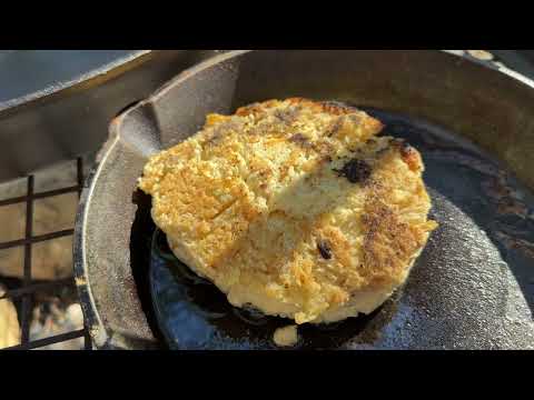 Giant Ostrich Egg Cooked over Campfire in the Woods ASMR no