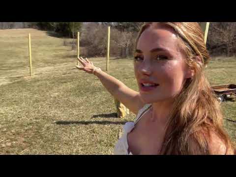 Girl Builds Deer Proof Garden Fence Spring at the Farm how