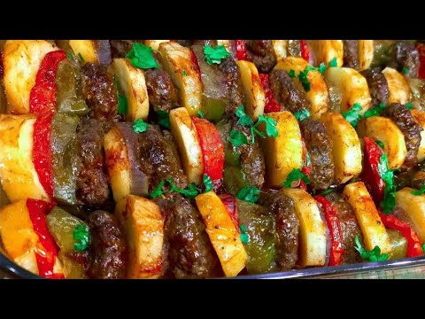 YARIM KİLO KIYMA İLE BİR TEPSİ DOLUSU AKŞAM YEMEĞİ FIRINDA