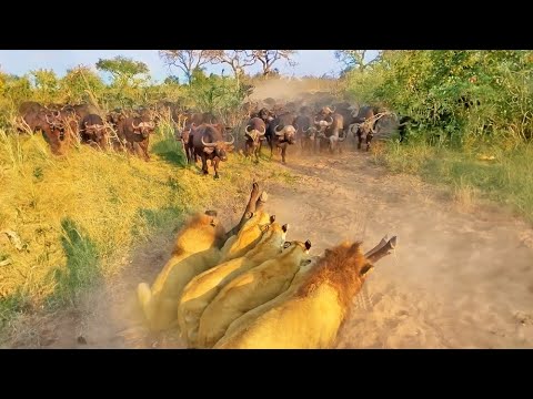 Buffalo Mom Sacrifices Herself to Save her Baby from Lions