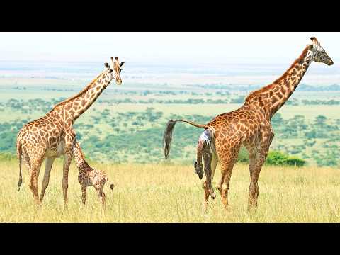 Giraffe Takes First Steps 5 Minutes After Birth