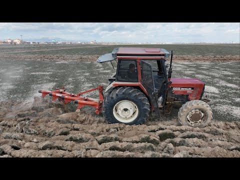 Traktör en zorlu sınavını veriyor çayır söküyoruz