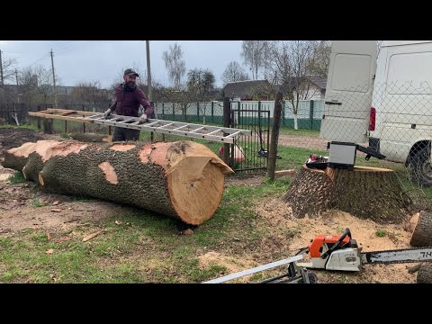 Logs to Lumber Alaskan Chainsaw Milling Из бревна в слэбы
