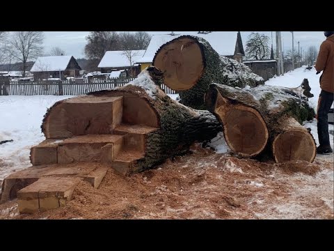 Не дали сжечь в печи огромный дуб Слэбы из дуба часть1