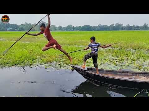 Amazing 2 Little Boy Jumping Fishing Form Boat Best Kids