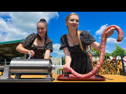 Homemade Sausage Made By Beautiful Girls Long And Thick