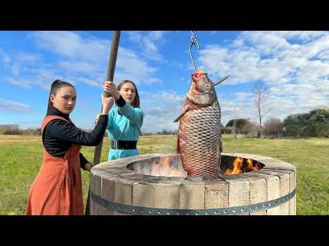 A whole Table of Delicious Food from 1 Large Carp Pleasure