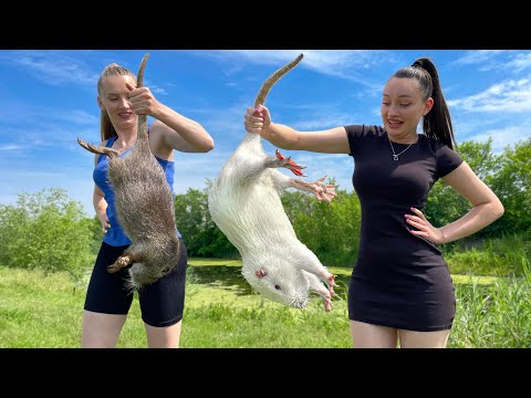 Cooking MuskRat In 2 Different Ways HUGE Rat but very tasty