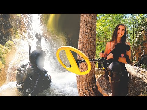 Metal Detecting under a Waterfall Awesome finds Restoration