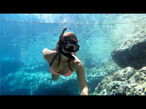 Freediving for treasure in Santorini Greece