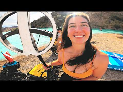 Metal Detecting A Popular Beach wild horses