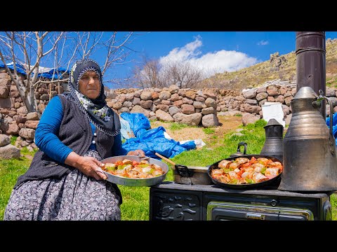 Yüksek Dağda Köy Yaşamı Yaylada Türk Kebabı